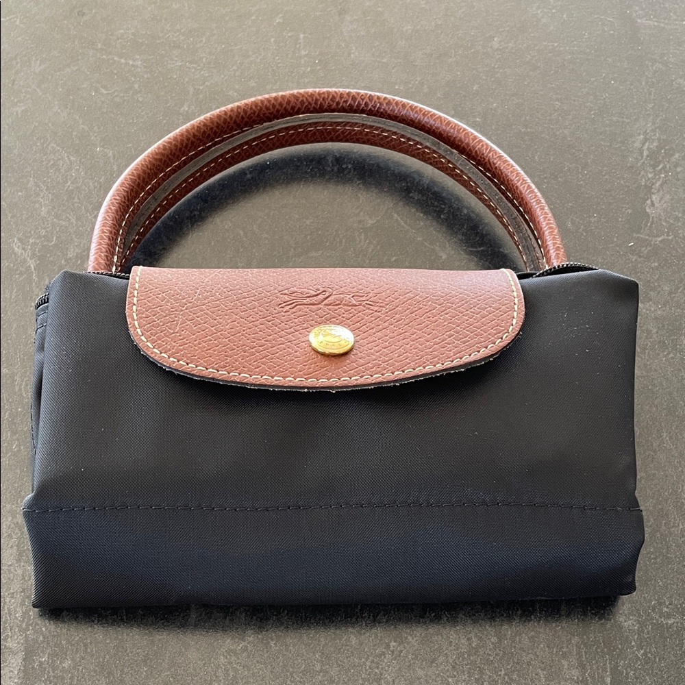 Longchamp Black and Brown Tote Bag